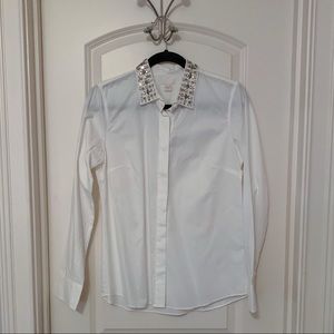 NWT J. Crew Jeweled-Collar Boy Blouse Size 4